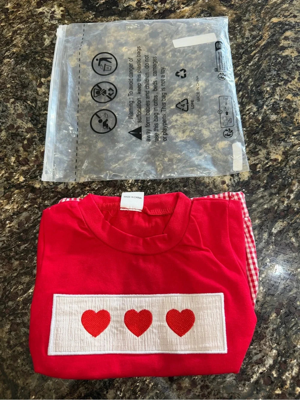 NEW Toddler Smocked Valentines Day Gingham Set 12-18 mo